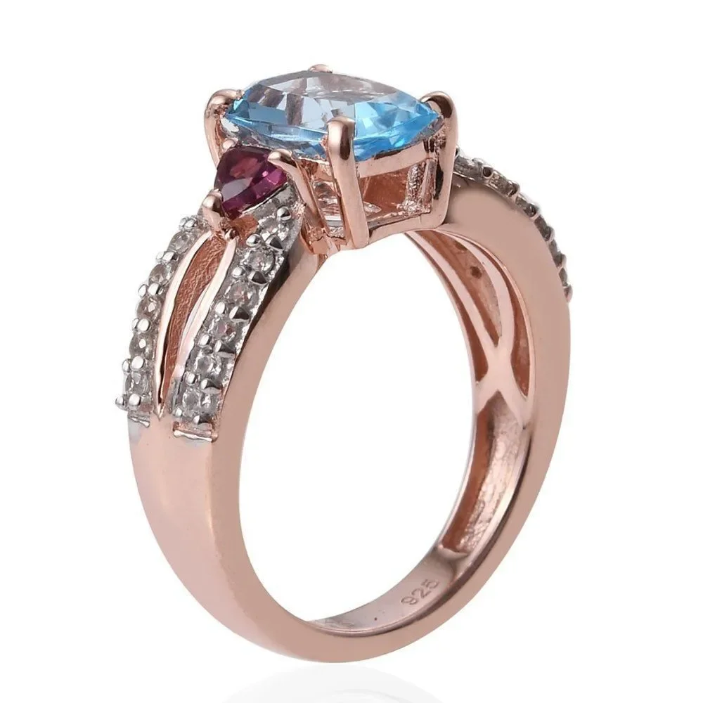 Split Ring Marambaia Topaz RG Over Sterling Silver